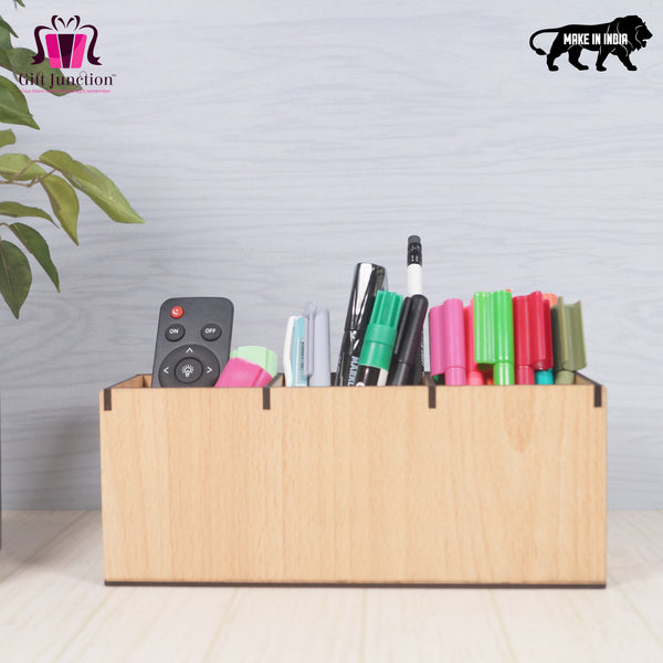 Three Compartment Organizer for Clutter-Free Workspace Light Colour