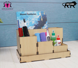 Four Compartment Desk Organizer With Tray